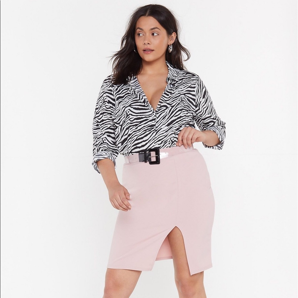 NWT Nasty Gal Split Front Midi Skirt